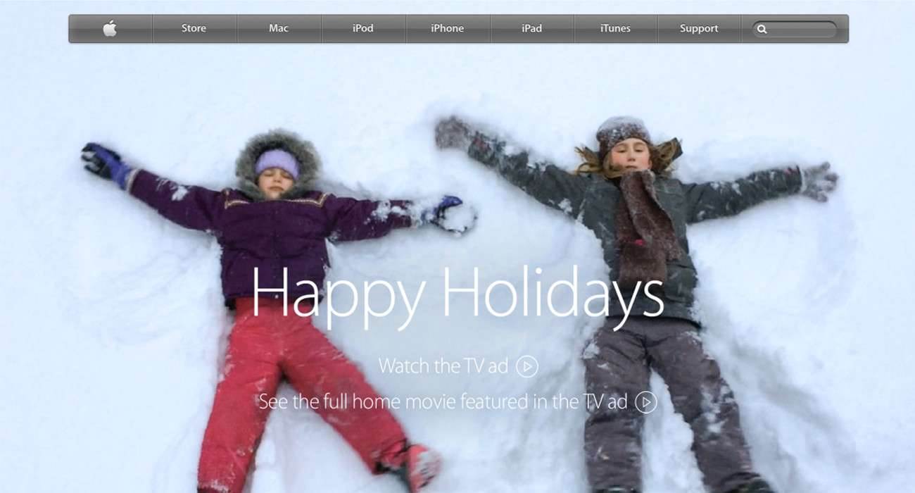 Święta na apple.com nowosci życzenia, Święta, reklama, Apple.com, Apple   Apple.com  1300x700