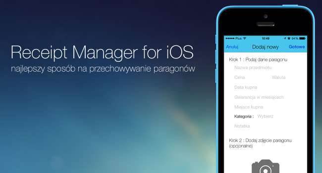 Receipt Manager for iOS + 10 kodów do aplikacji gry-i-aplikacje Receipt Manager for iOS, paragony, Paragon, iPhone, iCloud, AppStore, App Store  Aplikacja Receipt Manager for iOS to najlepszy sposób na przechowywanie paragonów w elektronicznej formie. Paragon 650x350