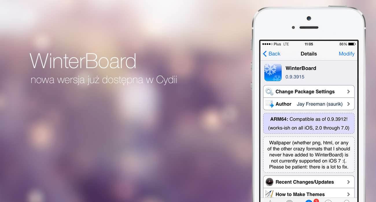 Nowa wersja Winterboard już w Cydii cydia-i-jailbreak WinterBoard, Update, jailbreak, iPhone, iPad, Cydia, Apple, Aktualizacja  Do Cydii trafiła właśnie aktualizacja jednej z podstawowych aplikacji gdy chcemy upiększyć naszego iPhone. Winterboard - bo o nim mowa - doczekał się kilku ważnych zmian. WinterBoard 1300x700