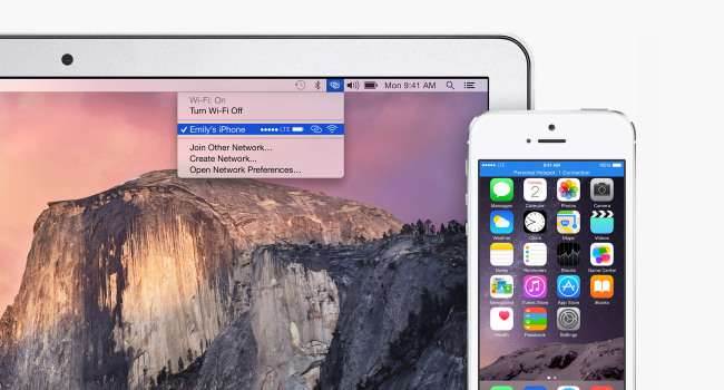 Jak uruchomić Instant Hotspot w iOS 8 i OS X Yosemite poradniki, polecane, ciekawostki Yosemite, Wideo, Poradnik, OS X Yosemite, Mac, jak włączyć hotspot w yosemite, jak uruchomić Instant Hotspot w Yosemite, jak uruchomić Instant Hotspot w iOS 8, iPhone, iOS 8.1, iOS 8, Instrukcja, Instant Hotspot, Hotspot w Yosemite, Apple  Jedną z nowości Yosemite i iOS 8 jest opcja szybkiego i automatycznego łączenia się iPhone z komputerem tak aby pełnił on rolę hotspotu osobistego. HotSpot 650x350
