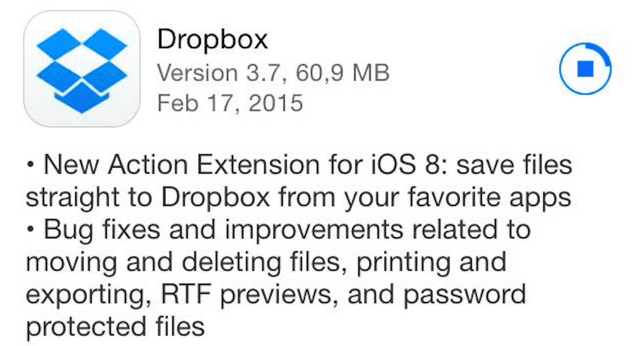Nowa wersja Dropbox dostępna w App Store - co nowego? gry-i-aplikacje, aktualizacje Dropbox, App Store, Aktualizacja   Screenshot 2015 02 17 21.13.59