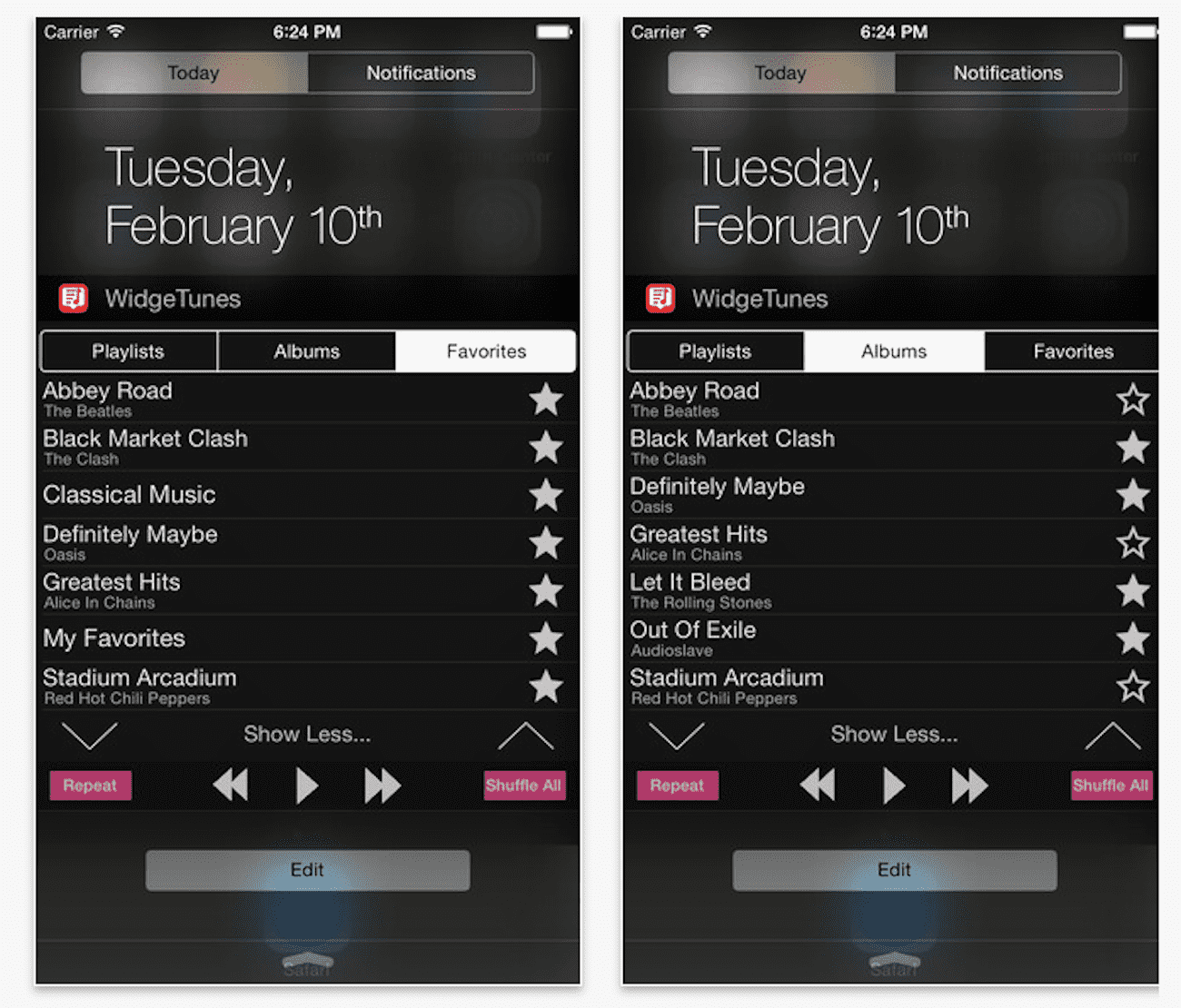 WidgeTunes, czyli darmowy widget, który dodaje ulubione piosenki w Centrum Powiadomień polecane, gry-i-aplikacje WidgeTunes, Widget, muzyka w centrum powiadomień, iPhone, iOS 8, Apple  Szukacie przydatnych i ładnych widgetów na swojego iPhone, czy iPada? Dziś mamy dla Was darmową aplikację + bardzo przydatny widget. Zrzut ekranu 2015 03 25 o 08.39.28