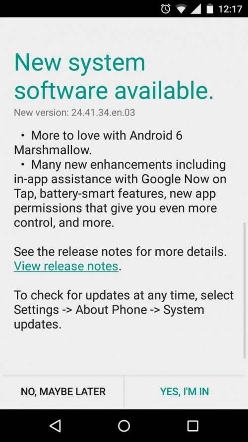 Rozpoczęto aktualizację Motoroli Moto G 2gen do Androida Marshmallow ciekawostki Update, Motorola Moto G 2gen, Motorola, Aktualizacja  Aktualizacja do Androida 6.0 Marshmallow dostępna jest dla użytkowników Moto G drugiej generacji w Indiach. Producent w tym samym momencie wydał aktualizację dla modelu z 3G i LTE. gsmarena 000