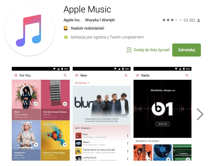 Apple wydało nową wersję Apple Music dla Andorid gry-i-aplikacje apple music na android, Apple music, Android, Aktualizacja  Apple udostępniło właśnie nową wersję swojej aplikacji Apple Music dla użytkowników posiadających urządzania z systemem Android. Zrzut ekranu 2016 04 29 o 09.50.29