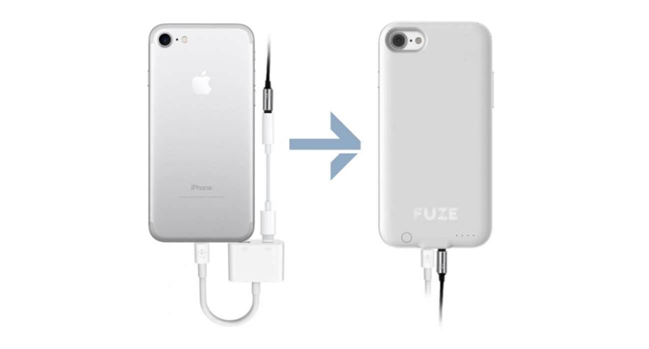 Etui Fuze przywróci standardowy port słuchawkowy w iPhone 7 ciekawostki Wideo, mini jack, iPhone 7, Etui Fuze dla iPhone 7, Etui Fuze  Niedawno na Indiegogo rozpoczęła się kampania, której celem jest wyprodukowanie etui Fuze dla nowych iPhone'ów. Głównym celem jej istnienia jest przywrócenie portu słuchawkowego, co sprawi, że użytkownicy siódemek nie będą musieli korzystać z dodawanego do sprzętu adaptera. fuze