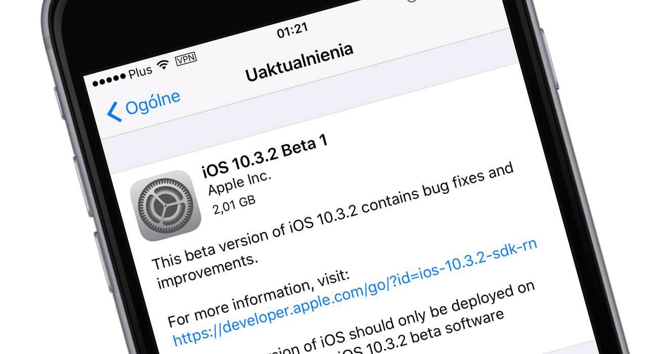 Aktualizacja do wersji iOS 10.3.2 nie pojawi się na iUrządzeniach z 32-bitowym układem scalonym polecane, ciekawostki Update, iOS 10.3.2, brak wsparcia dla iPhone 5, brak wsparcia dla iPad 4, Aktualizacja, 32-bit  Wczoraj Apple udostępniło pierwszą (deweloperską) wersję testową iOS 10.3.2, a na oficjalnej stronie nie ma obrazów systemu operacyjnego dla iPhone'a 5 i iPada 4gen. iOS1032