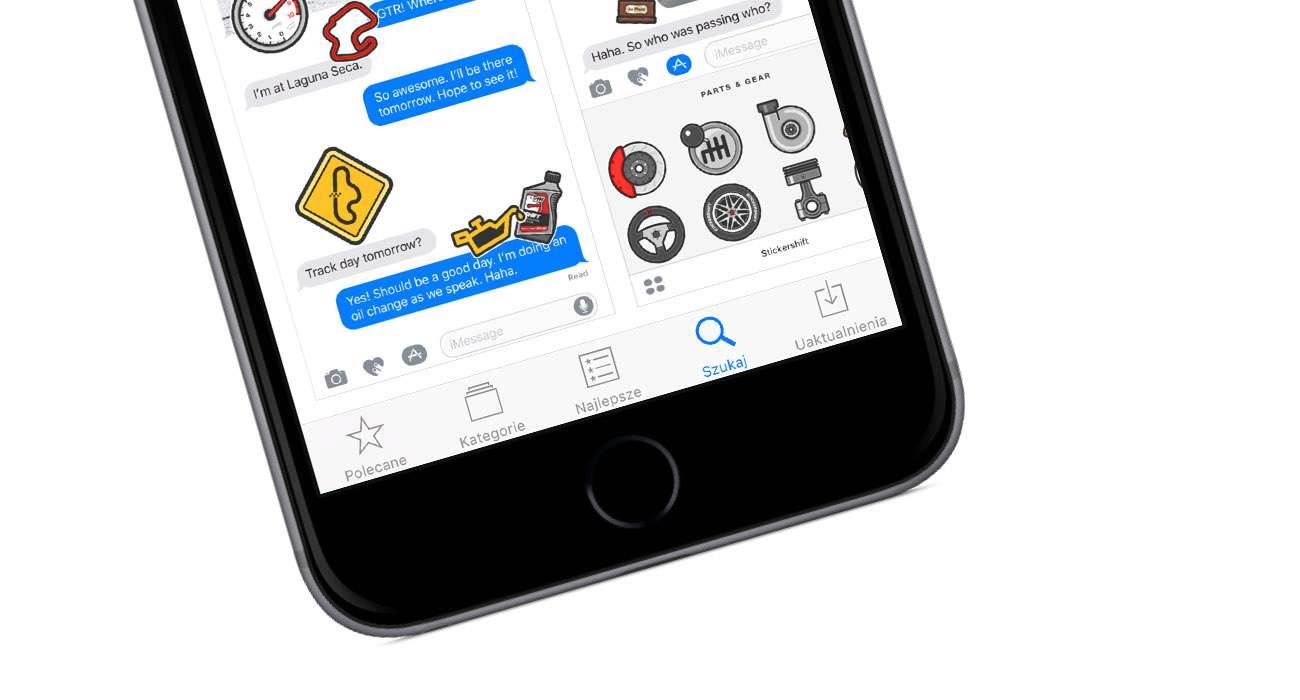 Stickershift - darmowe naklejki dla fanów motoryzacji od twórców Tweetbota ciekawostki Stickershift, naklejki dla fanów motoryzacji, iPhone, iOS 10, iOS  Jesteś fanem motoryzacji? Korzystasz z naklejek w iOS 10? Jeśli tak to ta darmowa apka jest właśnie dla Ciebie.
 sticker