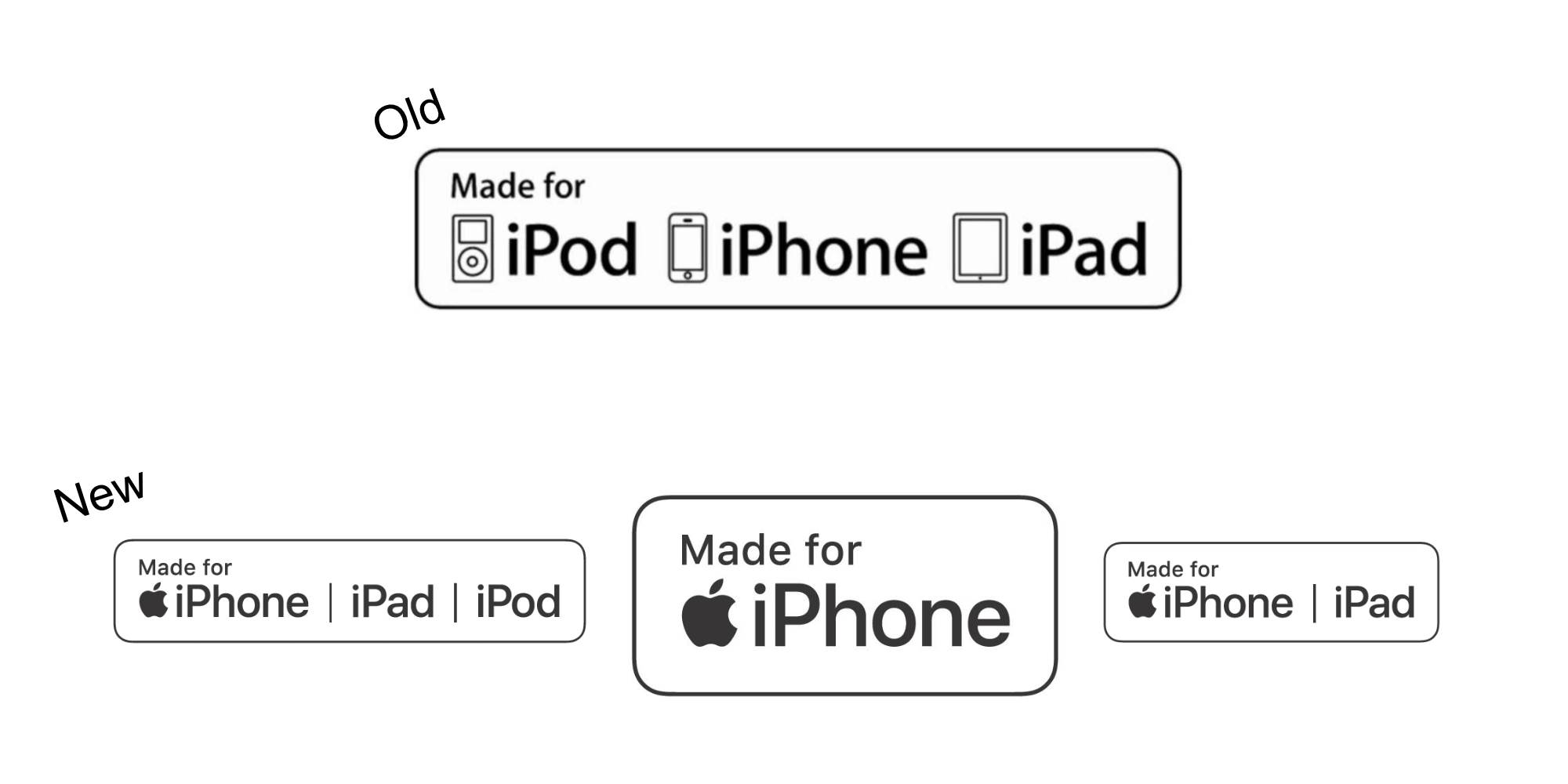Apple zaktualizowało logotypy dla programu MFi ciekawostki   Nie przykuwam uwagi do wyglądu logotypów, bo mnie to w ogóle nie interesuje. Jednak Apple ma do tego inne podejście, co w rezultacie zaowocowało nową wersją logotypów dla programu Made for iPhone. MFi logos