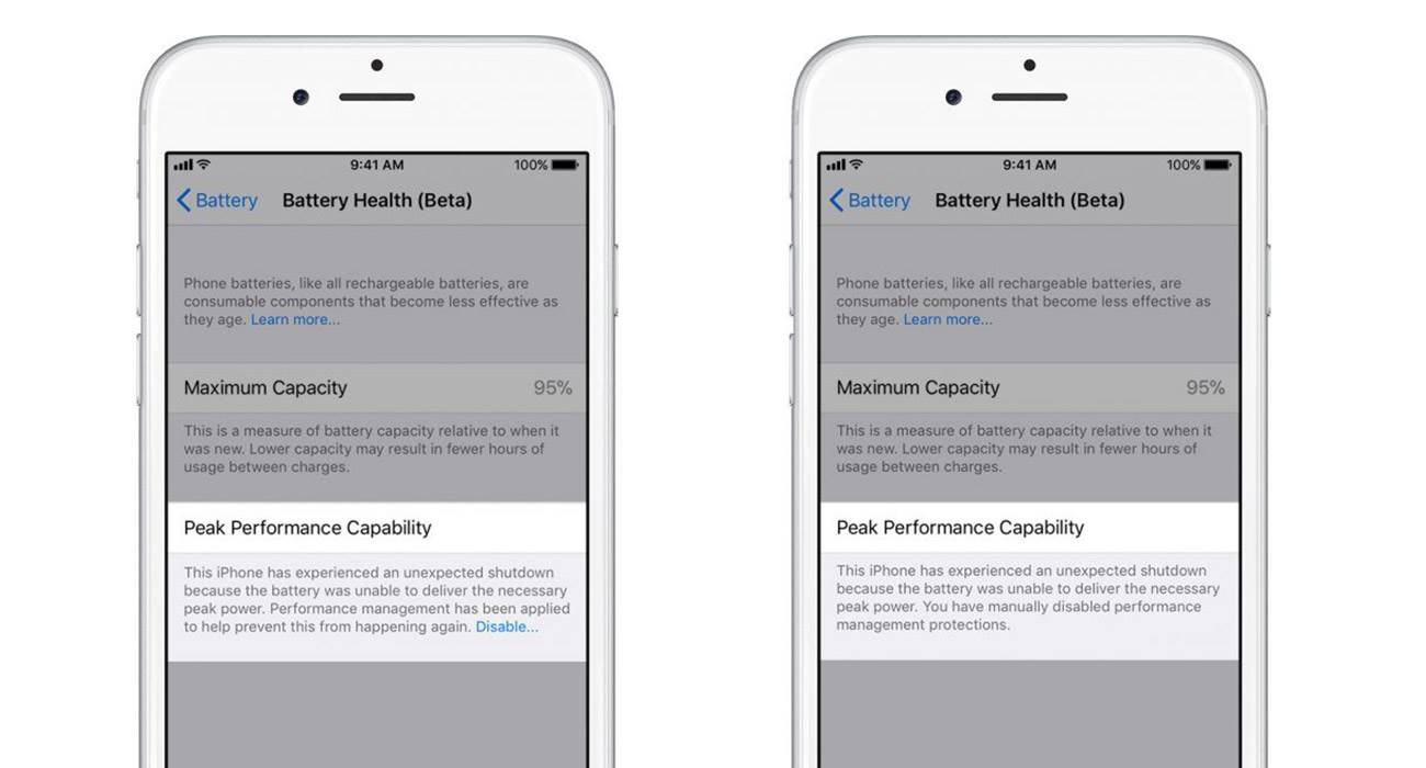 Zobacz jak w iOS 11.3 sprawdzić stan baterii iUrządzenia i wyłączyć obniżenie wydajności procesora polecane, ciekawostki kondycja baterii w iOS 11.3., kondycja baterii, jak wyłączyć obniżenie procesowa w iOS 11.3, jak sprawdzić stan baterii w iOS 11.3, iPhone, iOS 11.3, Apple  Apple dotrzymało słowa i w finalnej wersji iOS 11.3. dodało dwie bardzo ważne opcje. Pierwsza z nich pozwala sprawdzić w jakiej kondycji jest aktualnie nasza bateria, a druga to możliwość wyłączenia obniżenia wydajności procesora. iOS11 bateria 2