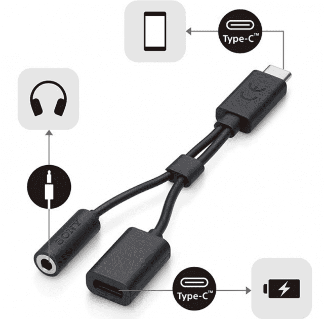 Sony wydało prawie idealny adapter USB-C dla ładowania i słuchania muzyki ciekawostki adapter usb-c sony, adapter sony  Nie spodziewałem się, że Sony zdecyduje się na porzucenie standardowego gniazda słuchawkowego i zdecyduje się na pozostawienie tylko jednego portu w swoich flagowych urządzeniach mobilnych. nexus2cee Sony EC270 Cable 2 640x630