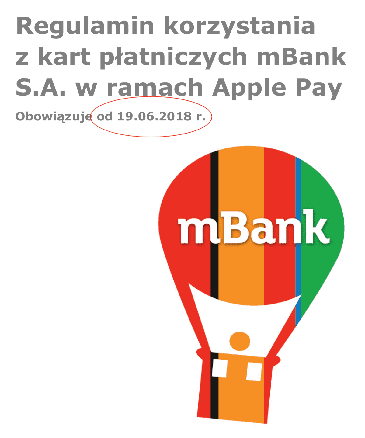 Nowy regulamin mBanku zdradza datę pojawienia się Apple Pay w Polsce polecane, ciekawostki mbank, bank, Apple Pay w mbank, Apple Pay, Apple  Już jutro wchodzi w życie nowy regulamin mBanku dotyczący korzystania z kart płatniczych mBank w ramach Apple Pay. Co to znaczy? mbank