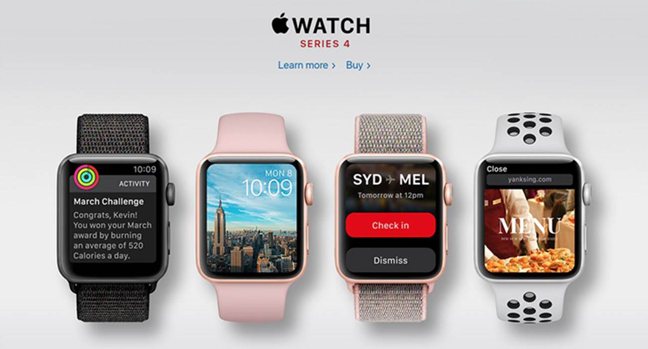 Apple Watch Series 4 - pierwsza wizja ciekawostki Apple Watch series 4  W tym roku wraz z nowymi iPhone?ami i iPadami ma zostać zaprezentowany także Apple Watch Series 4 z większym ekranem. Dziś w sieci pojawiły się pierwsze grafiki pokazujące jak może wyglądać kolejna generacja Apple Watch. AW4