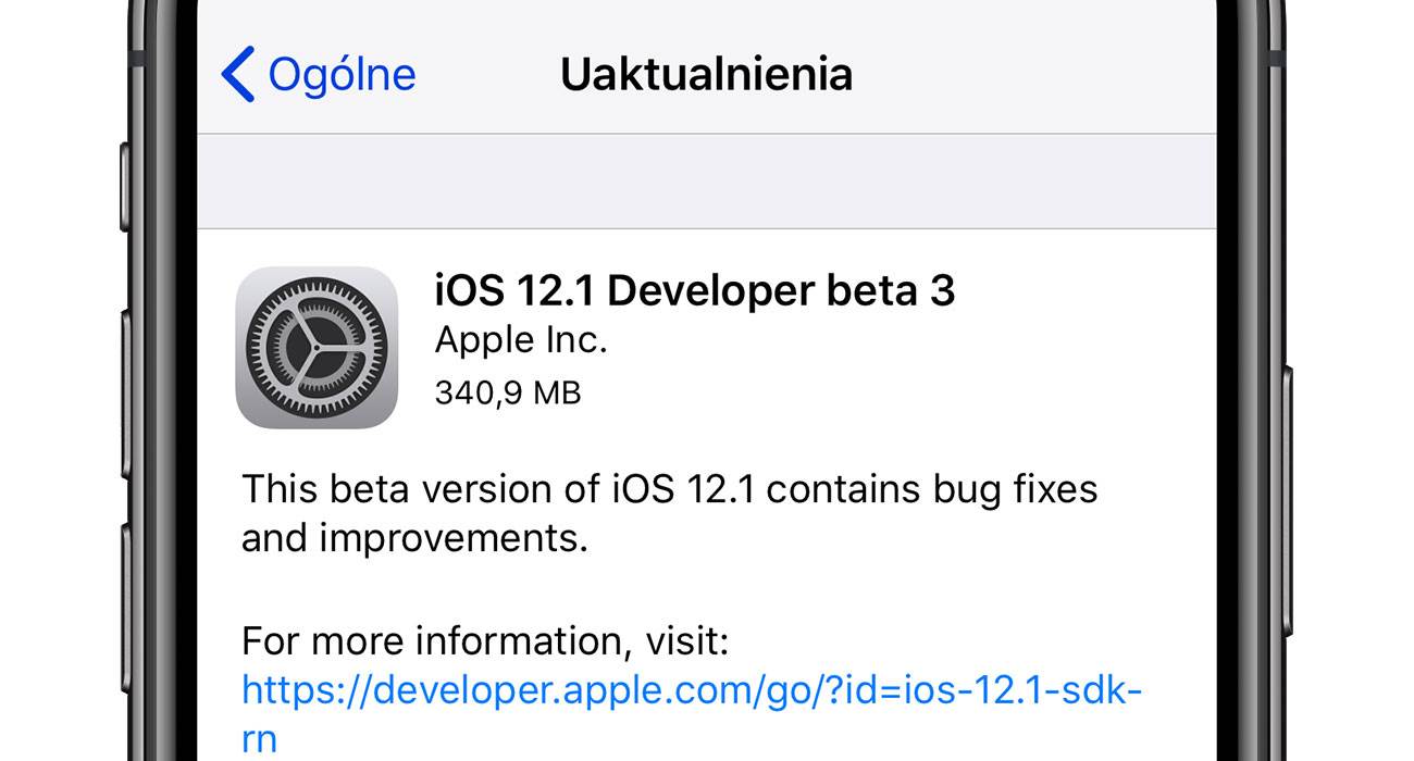 iOS 12.1 beta 3 dostępna polecane, ciekawostki zmiany, Update, OTA, iOS 12.1 beta 3, co nowego w iOS 12.1 beta 3, co nowego, Apple, Aktualizacja  Wczoraj wieczorem, Apple udostępniło finalną wersję iOS 12.0.1, a dziś do deweloperów trafiła trzecia już beta iOS 12.1. Co zostało zmienione? iOS121 3