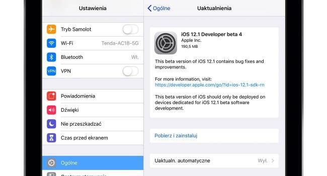 iOS 12.1 beta 4 dostępna polecane, ciekawostki zmiany, Update, OTA, iOS 12.1 beta 4, co nowego, Apple, Aktualizacja  Dobre wieści dla deweloperów. Właśnie Apple udostępniło czwartą już betę iOS 12.1. Co zostało zmienione? iOS121beta4 650x350