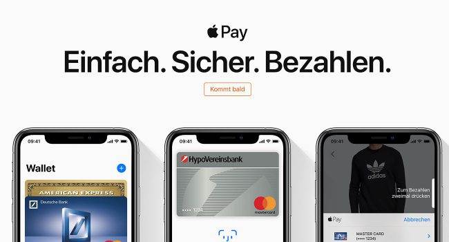 Start usługi Apple Pay w Niemczech coraz bliżej ciekawostki niemcy, Apple Pay niemcy, Apple Pay, Apple  Jak podaje serwis macrumors najprawdopodobniej już wkrótce Apple Pay trafi do Niemiec. Potwierdzają to informacje, które zostały rozesłane przez niektóre banki do swoich klientów. ApplePay niemcy 650x350