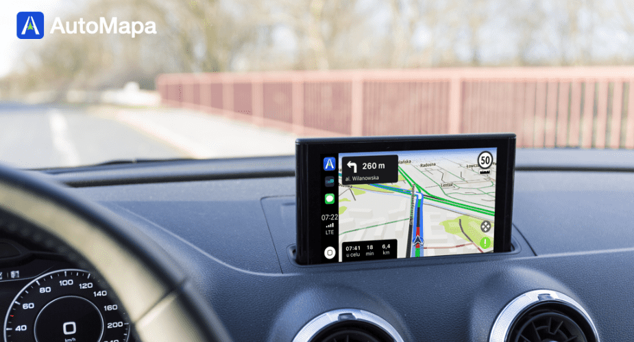 AutoMapa otrzymała wsparcie dla CarPlay ciekawostki Update, automapa i carplay, Apple, Aktualizacja  Po Google Maps i Waze przyszedł czas na AutoMapę. Najnowsza wersja aplikacji, która dostępna jest w App Store otrzymała wsparcie dla CarPlay. automapa 1