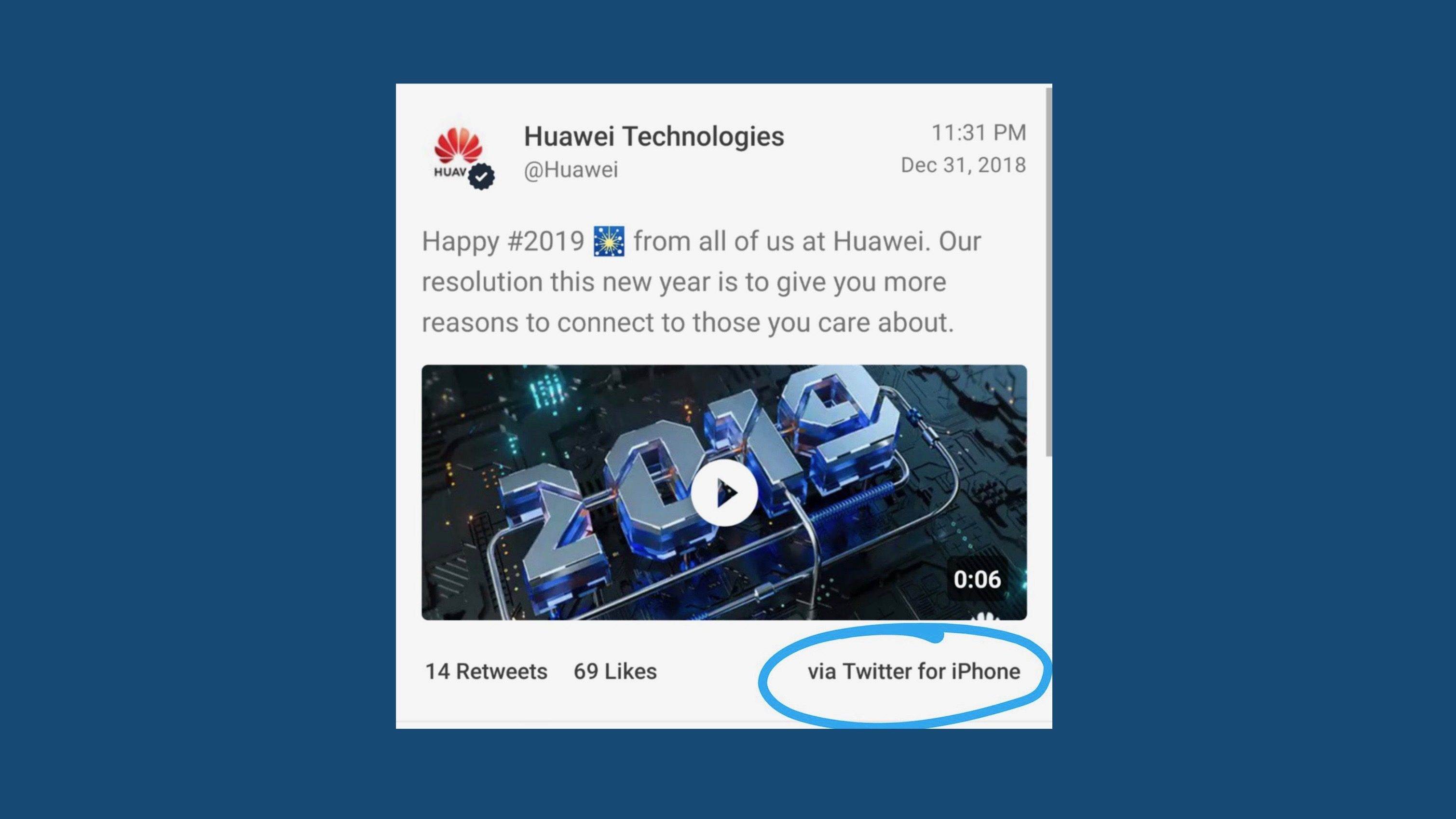 Zobacz w jaki sposób zostali ukarani pracownicy odpowiedzialni za ostatnią wpadkę Huawei?a na Twitterze polecane, ciekawostki wpadka huawei, iPhone, Huawei  Specjaliści od marketingu Huawei po raz kolejny popełnili poważny błąd, życząc wszystkim szczęśliwego Nowego Roku, korzystając z aplikacji Twitter na?. twitter