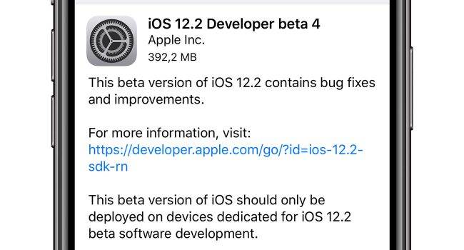 iOS 12.2 beta 4 dostępna polecane, ciekawostki zmiany, Update, OTA, lista zmian, iOS 12.2, co nowego, Apple, Aktualizacja  No i jest dokładnie tak jak pisaliśmy kilkanaście minut temu. Właśnie Apple udostępniło deweloperom czwartą już betę najnowszego iOS 12.2. iOS122b4 650x350