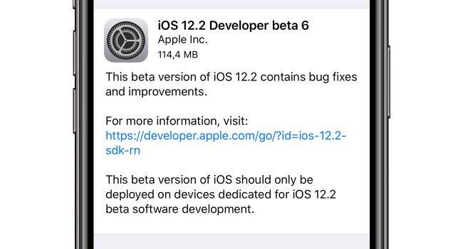 iOS 12.2 beta 6 dostępna polecane, ciekawostki zmiany, Update, OTA, lista zmian, co nowego, Apple, Aktualizacja  Dobre wieści dla wszystkich deweloperów. Kilkanaście minut temu Apple udostępniło deweloperom szóstą już betę iOS 12.2. iOS122b6 650x350