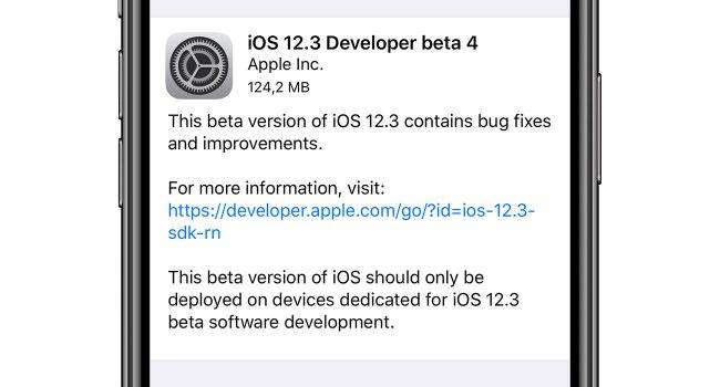 iOS 12.3 beta 4 dostępna polecane, ciekawostki zmiany, Update, OTA, lista zmian, iOS 12.3 beta 4, co nowego, Apple, Aktualizacja  No i jest dokładnie tak jak pisaliśmy kilkanaście minut temu. Właśnie Apple udostępniło deweloperom czwartą betę najnowszego iOS 12.3. iOS123b4 650x350