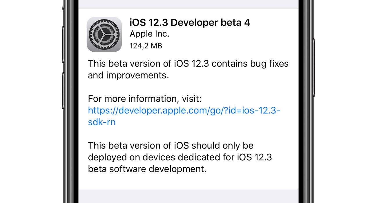iOS 12.3 beta 4 dostępna polecane, ciekawostki zmiany, Update, OTA, lista zmian, iOS 12.3 beta 4, co nowego, Apple, Aktualizacja  No i jest dokładnie tak jak pisaliśmy kilkanaście minut temu. Właśnie Apple udostępniło deweloperom czwartą betę najnowszego iOS 12.3. iOS123b4