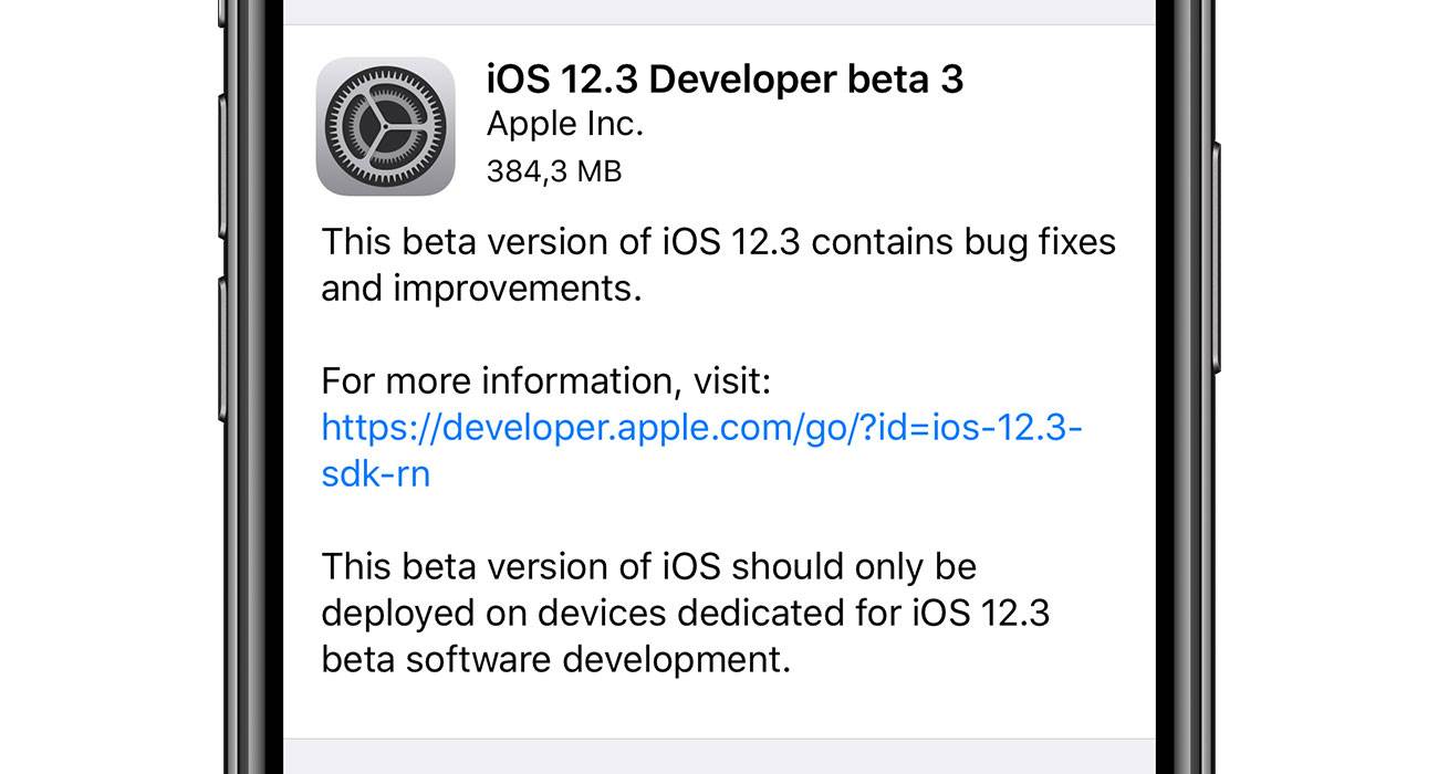 iOS 12.3 beta 3 dostępna polecane, ciekawostki zmiany, Update, OTA, lista zmian, iOS 12.3 beta 3, co nowego, Apple, Aktualizacja  Dobre wieści dla osób czekających na nową betę iOS. Właśnie Apple udostępniło deweloperom trzecią betę iOS 12.3. iOS123beta3