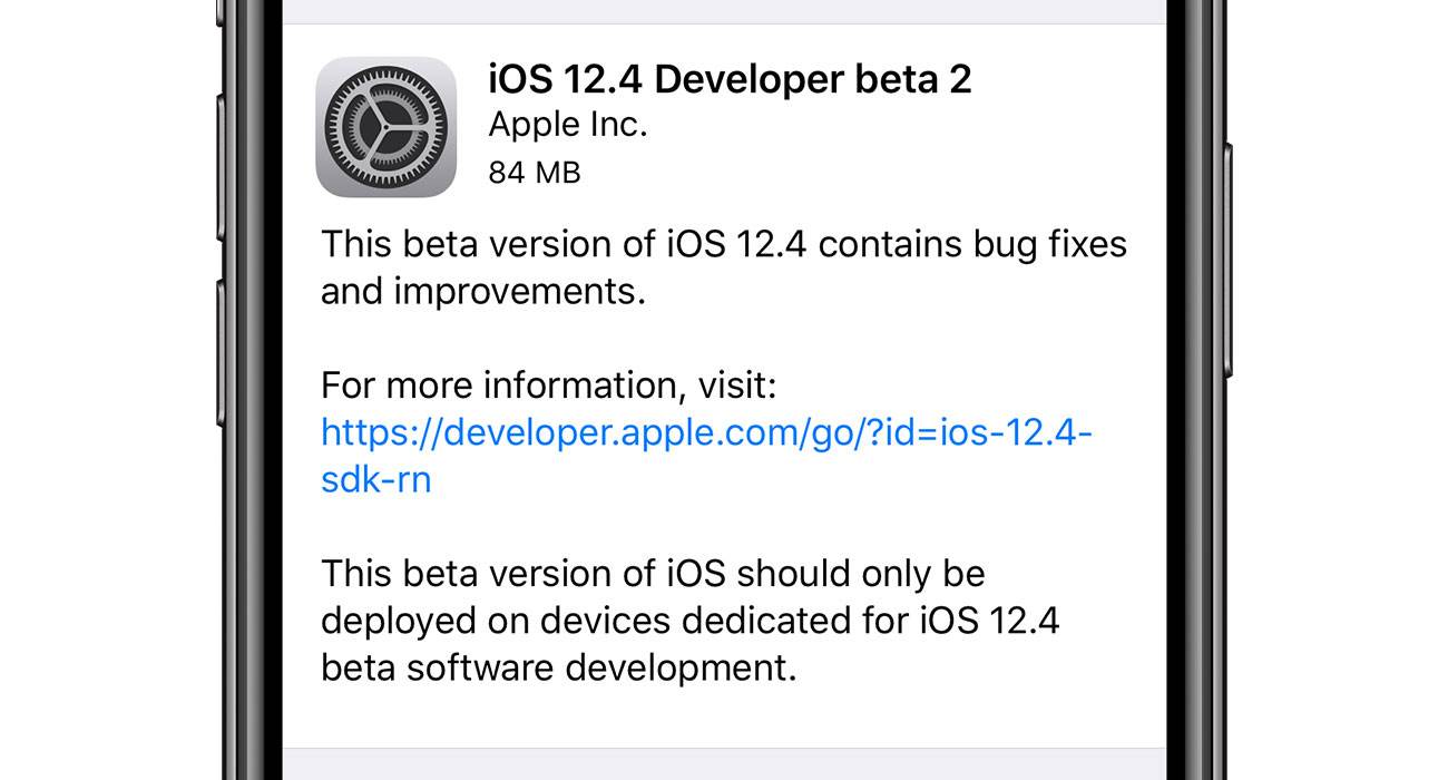 iOS 12.4 beta 2 dostępna