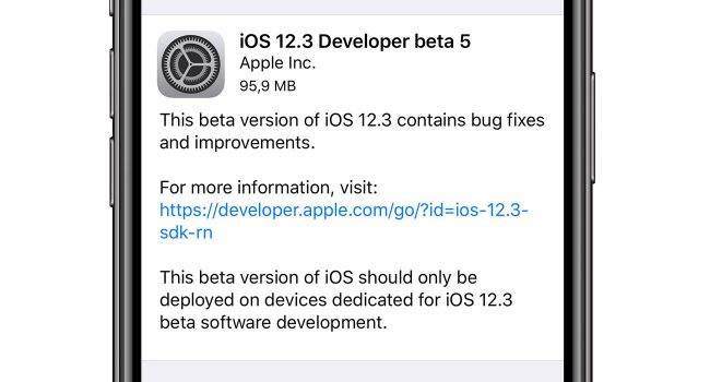 iOS 12.3 beta 5 dostępna polecane, ciekawostki zmiany, Update, OTA, lista zmian, iOS 12.3 beta 5, co nowego, Apple, Aktualizacja  Dobre wieści dla osób czekających na nową betę iOS. Właśnie Apple udostępniło deweloperom piątą już betę iOS 12.3. iOS13b5 650x350