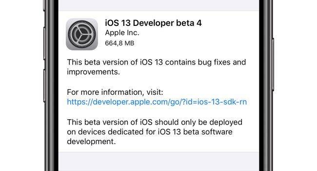 Czwarta beta iOS 13 oraz iPadOS dostępna do pobrania - lista zmian polecane, ciekawostki zmiany, Update, lista zmian, iPadOS 13 beta 4, iOS 13 beta 4, co nowego, Apple, Aktualizacja  Dobre wieści dla deweloperów iOS 13 i iPadOS 13. Właśnie Apple udostępniło im czwarte bety najnowszego oprogramowania. Co zostało zmienione w stosunku do trzeciej bety? iOS13b4 650x350