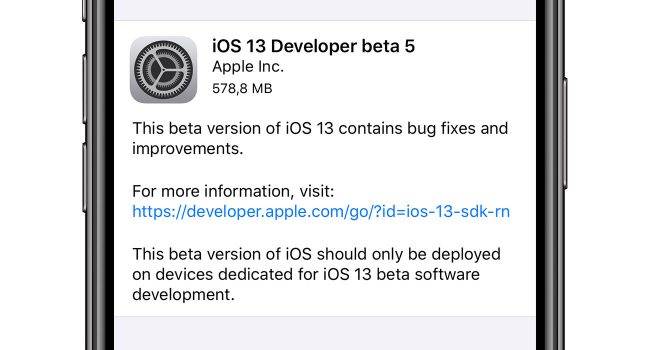 Piąta beta iOS 13 oraz iPadOS  dostępna do pobrania - lista zmian polecane, ciekawostki zmiany, Update, lista zmian, iOS 13 beta 5, co nowego, Apple, Aktualizacja  Dobre wieści dla deweloperów iOS 13 i iPadOS 13. Właśnie Apple udostępniło im piąte bety najnowszego oprogramowania. Co zostało zmienione w stosunku do czwartej bety? iOS13b5 650x350