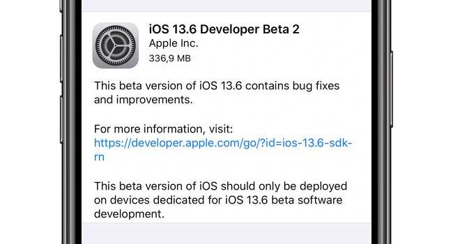 iOS 13.6 beta 2