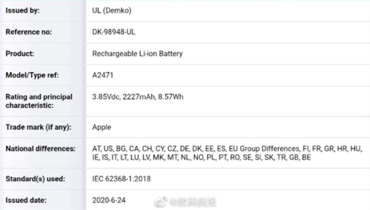 Pojemność baterii wszystkich modeli iPhone 12 stała się znana polecane, ciekawostki pojemnosc baterii, iPhone 12 Pro Max, iPhone 12 Pro, iPhone 12, Apple  Według chińskich źródeł trzy nowe baterie do smartfonów iPhone przeszły certyfikację lokalnego regulatora, który potwierdził ich dokładną pojemność. 1@2x 10