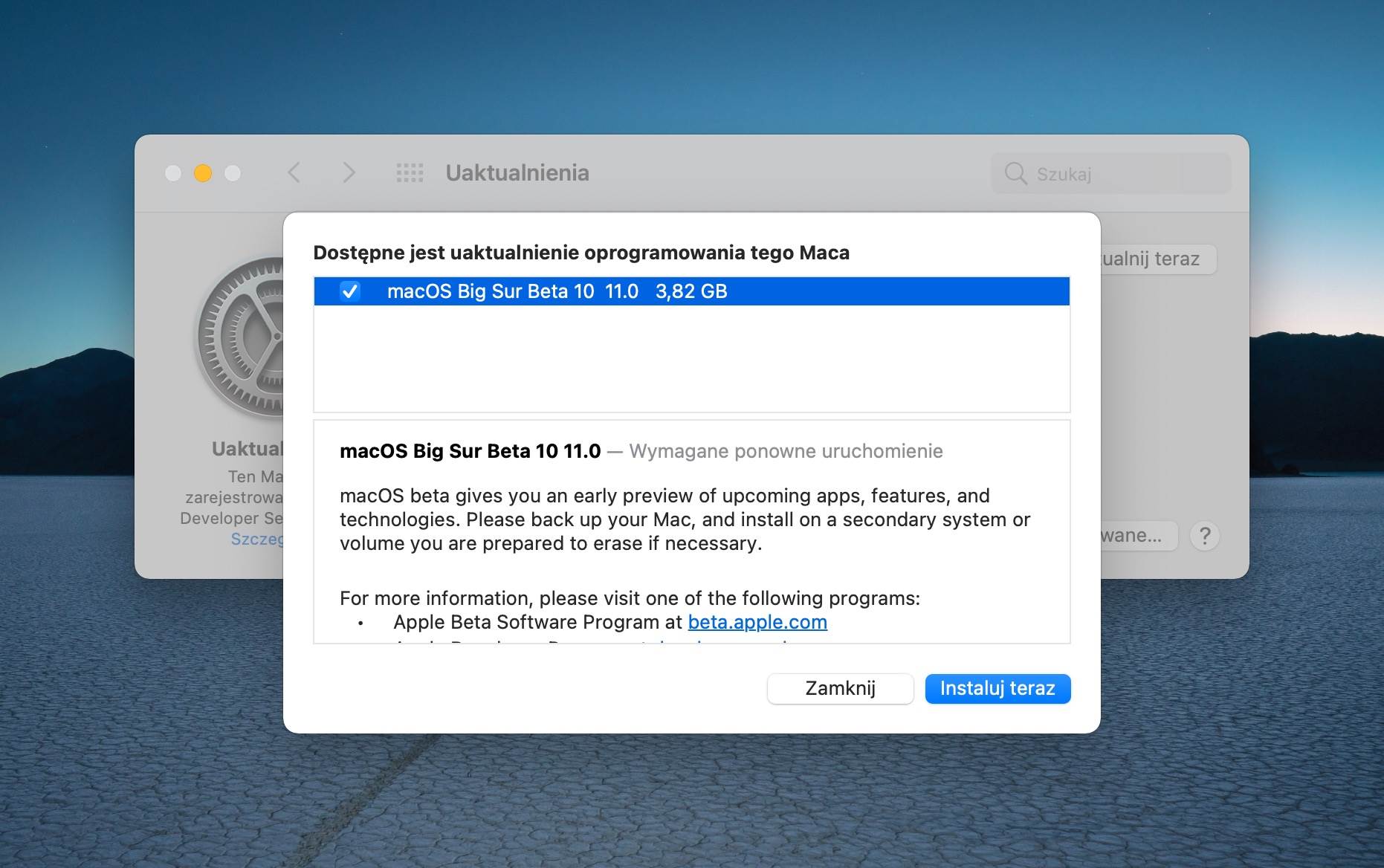 macOS Big Sur beta 10 dostępna dla deweloperów polecane, ciekawostki macOS Big Sur beta 10, macOS Big Sur beta, lista nowosci, co nowego  Dosłownie kilka minut temu firma Apple udostępniła deweloperom dziesiątą już wersję beta systemu macOS Big Sur. 1@2x 11