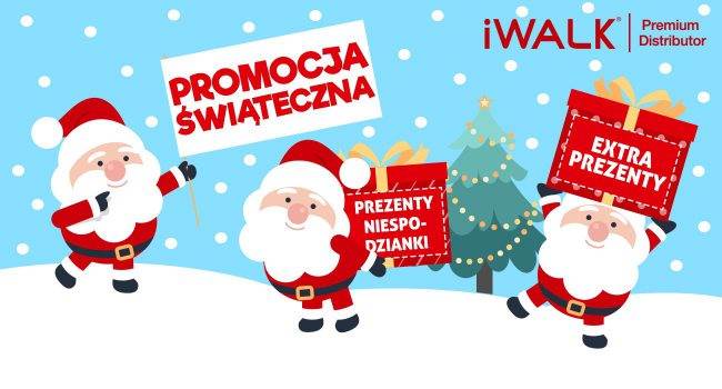Promocja Świąteczna w iWALK Polska! Zgarnij Extra Prezenty + Kupony Rabatowe! ciekawostki prezent, pormocje, iwalk  Święta Bożego Narodzenia to okres, w którym szukamy prezentów dla siebie i najbliższych. Jeżeli jeszcze nie kupiliście prezentów lub nie macie pomysłu co kupić, to koniecznie musicie zobaczyć Świąteczną Akcję Promocyjną w iWALK Polska! iwalk promo 650x350