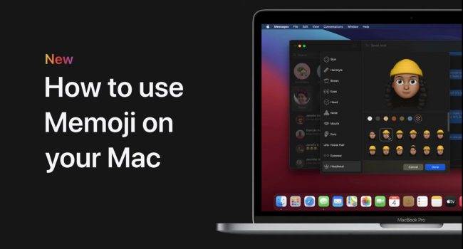 Apple pokazuje jak korzystać z Memoji w macOS Big Sur polecane, ciekawostki Wideo, Poradnik, memoji w macOS Big Sur, memoji w macos, memoji, MacBook, jak wysłać memoji w macos  Apple zamieściło na swoim kanale YouTube nowe wideo pokazujące jak korzystać z Memoji w systemie macOS Big Sur. Memoji macOS 650x350