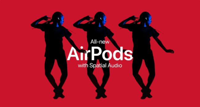 Apple wypuściło nową reklamę AirPods 3 ciekawostki reklama AirPods 3, nowa reklama AirPods 3, Apple AirPods 3, AirPods 3  Apple opublikowało na swoim kanale YouTube nową reklamę z serii „AirPods with Spatial Audio”. Bohaterami poniższego filmu są nowe słuchawki AirPods 3. airpods3 650x350