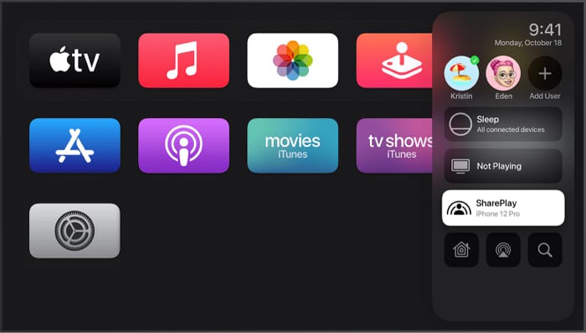 Jak korzystać z funkcji SharePlay na Apple TV poradniki, ciekawostki SharePlay na Apple TV  Na zeszłorocznej letniej prezentacji WWDC 2021 Apple zaprezentowało usługę SharePlay, pokazującą jej działanie na smartfonach, tabletach, komputerach, a nawet dekoderach. share 1