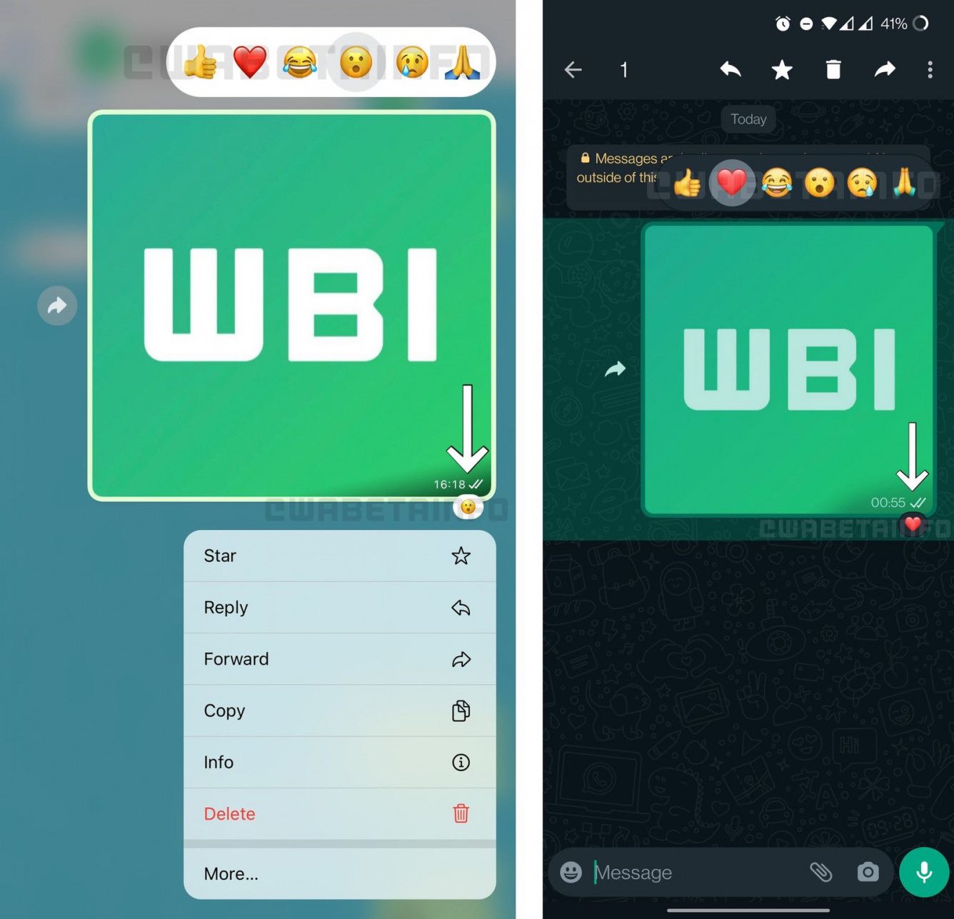 WhatsApp testuje reakcje na wiadomości w stylu iMessage ciekawostki WhatsApp  Twórcy komunikatora WhatsApp zaczęli testować w swojej aplikacji reakcje na wiadomości w stylu iMessage. Jak Wam się podoba ta nowość? wht