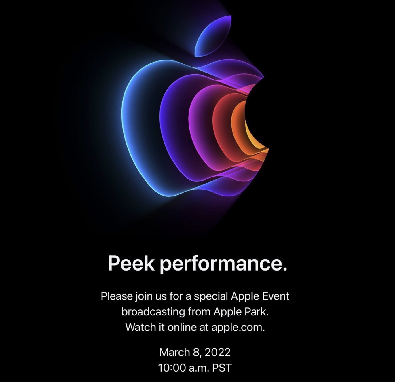 Peek performance. Wiosenna konferencja Apple już 8 marca ciekawostki wiosenna konferencja Apple, Prezentacja iPhone SE 3, 2022  To już oficjalnie. Wiosenna konferencja Apple na której zobaczymy iPhone S~E 3 i nie tylko obędzie się we wtorek 8 marca 2002 roku. 1@2x 1