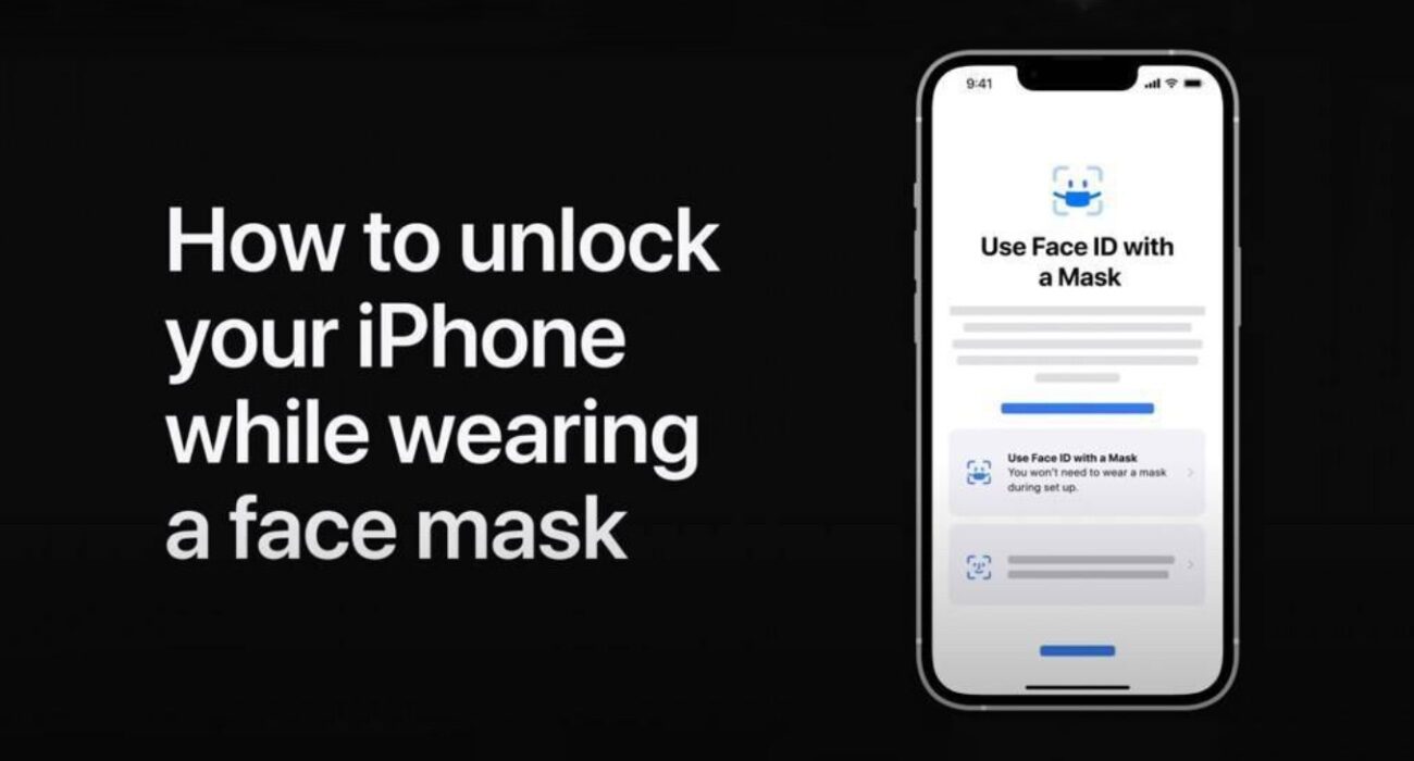 Jak skonfigurować Face ID dla twarzy z maseczką - poradnik Apple poradniki, ciekawostki Jak skonfigurować Face ID dla twarzy z maseczką, iOS 15.4  Na kanale YouTube firmy Apple pojawił się nowy krótki wideo poradnik, który pokazuje jak poprawie skonfigurować Face ID dla twarzy z maseczką. faceid 1300x700