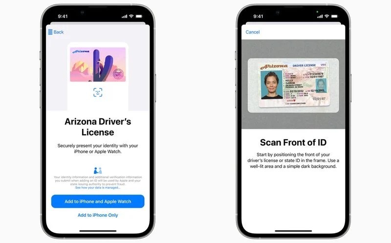 Prawo jazdy i dowód osobisty w Wallet dostępne dla mieszkańców Arizony ciekawostki prawo jazdy w iPhone, cyfrowe dokumenty w iPhone  Firma Apple ogłosiła, że Arizona jest pierwszym stanem w USA (i w ogóle), który obsługuje prawa jazdy i cyfrowe dowody tożsamości w aplikacji Wallet na iPhone i Apple Watch. prawojazdy 1
