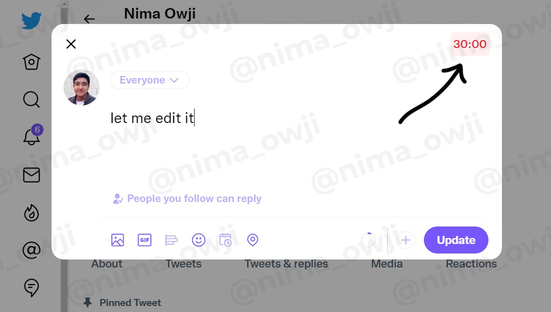 Twitter opracowuje licznik czasu do edycji tweetów ciekawostki Twitter, edcyja twetow  Nima Ouji ujawnił szczegóły dotyczące działania nadchodzącej funkcji edycji postów na Twitterze na którą czekają miliony użytkowników na całym świecie. twitter edycja