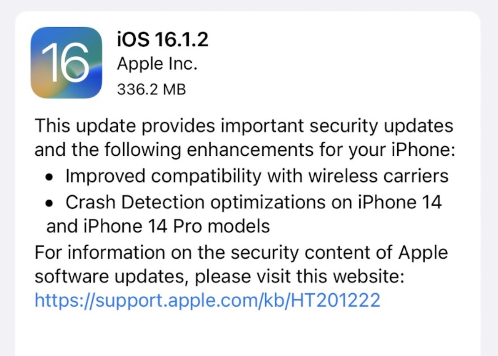 iOS 16.1.2 dostępny – oficjalna lista zmian ciekawostki lista wszystkich zmian w iOS 16.1.2, iOS 16.1.2, co nowego w iOS 16.1.2  iOS 16.1.2 jest już dostępny dla użytkowników kompatybilnych iPhone. Co się zmieniło? Poniżej oficjalna i pełna lista zmian oraz nowości. 16.1.2 1