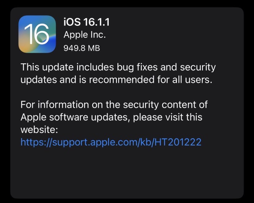iOS 16.1.1 | iPadOS 16.1.1 dostępny - lista zmian ciekawostki ipadom 16.1.1, iOS 16.1.1  Firma Apple wydała niewielką aktualizację iOS 16.1.1. i iPadOS 16.1.1, która naprawia kilka błędów systemu. Pełna i oficjalna lista zmian dostępna jest poniżej. iOS61.1.1