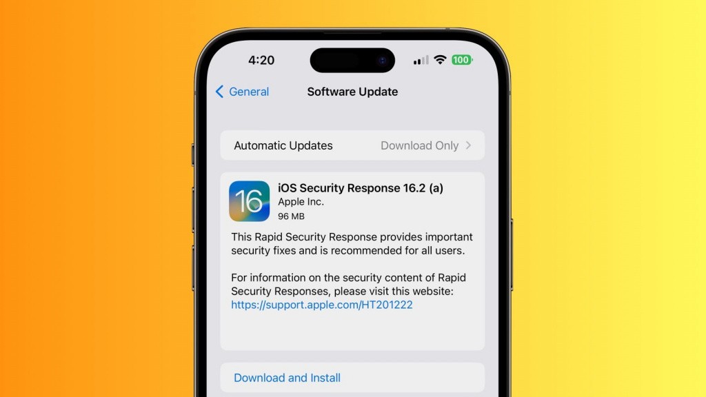 Apple wprowadza nowy typ aktualizacji iOS ciekawostki Apple, Aktualizacja  Apple udostępniło pierwszą szybką łatkę dla iOS 16. Chodzi o funkcję Rapid Security Response, czyli - prościej mówiąc - łatki bezpieczeństwa. update1