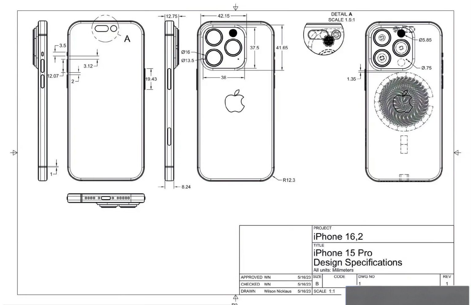Gigantyczny wyciek: Wygląd, wymiary iPhone 15 Pro ujawnione! ciekawostki wygląd, wyciek danych, USB-C, tryb cichy, Standaryzacja, Smartfon, przycisk, Port ładowania, Majin Bu, iphone 15 pro, innowacje, Hity sprzedażowe, Grubszy design, Dłuższa bateria, Apple  Do sieci wyciekły dane zdradzające wymiary, wygląd nadchodzącego iPhone 15 Pro. Zobaczcie jaki będzie tegoroczny smartfon firmy Apple. iphone15pro schemat