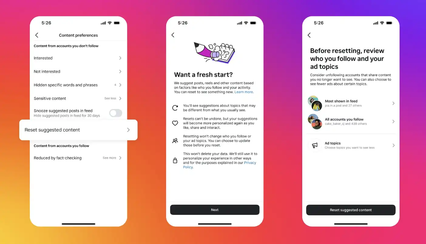 instagram rekomendacje - Już niedługo będziemy mogli zresetować algorytm Instagrama