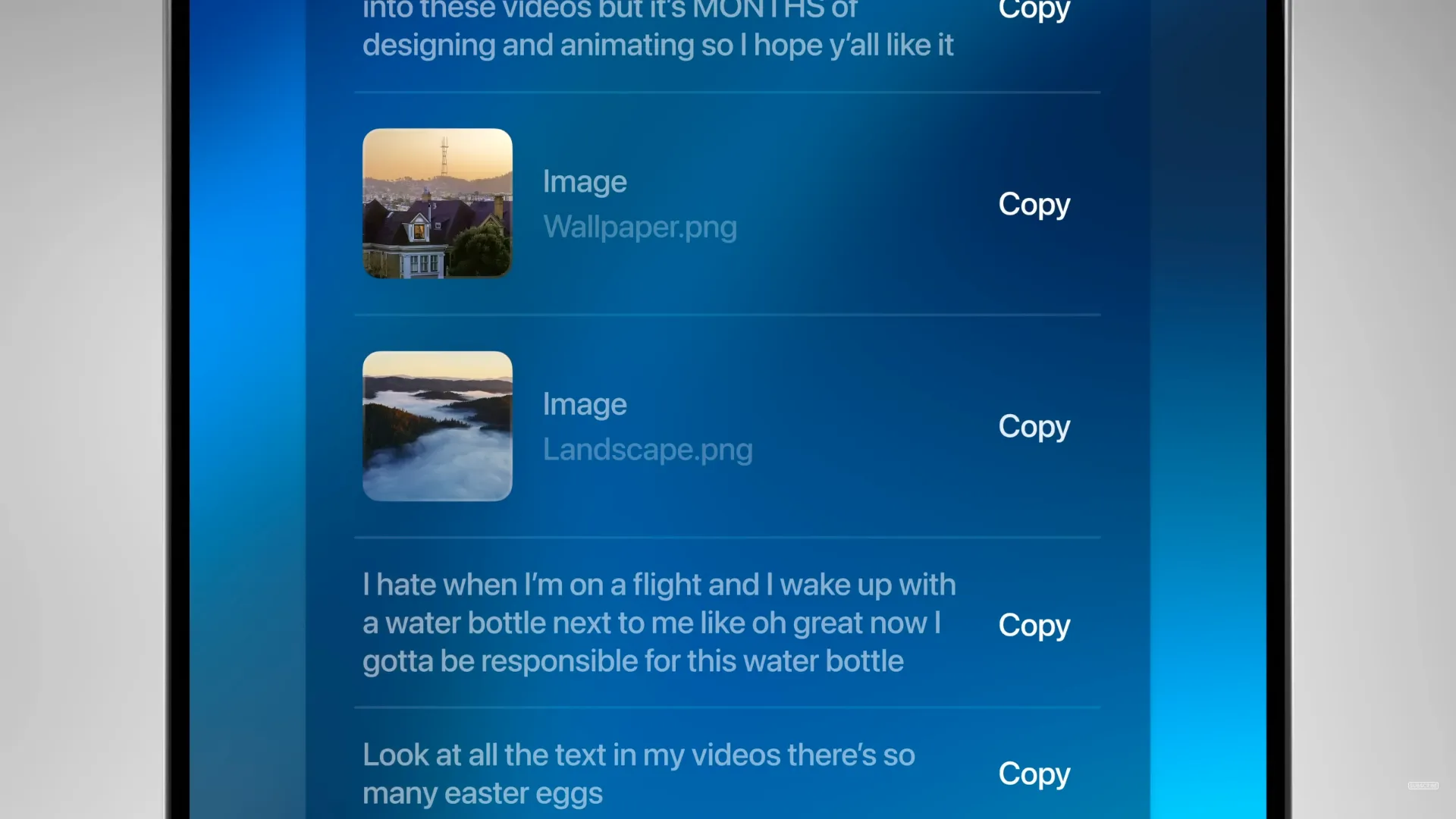 iOS19 schowek - iOS 19 na iPhone 17 Pro - możliwa koncepcja