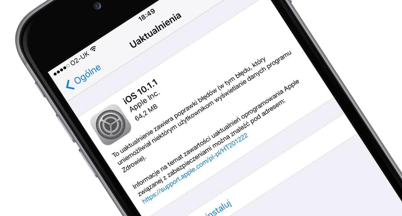 1011 1 - Apple udostępniło iOS 10.1.1 - lista zmian