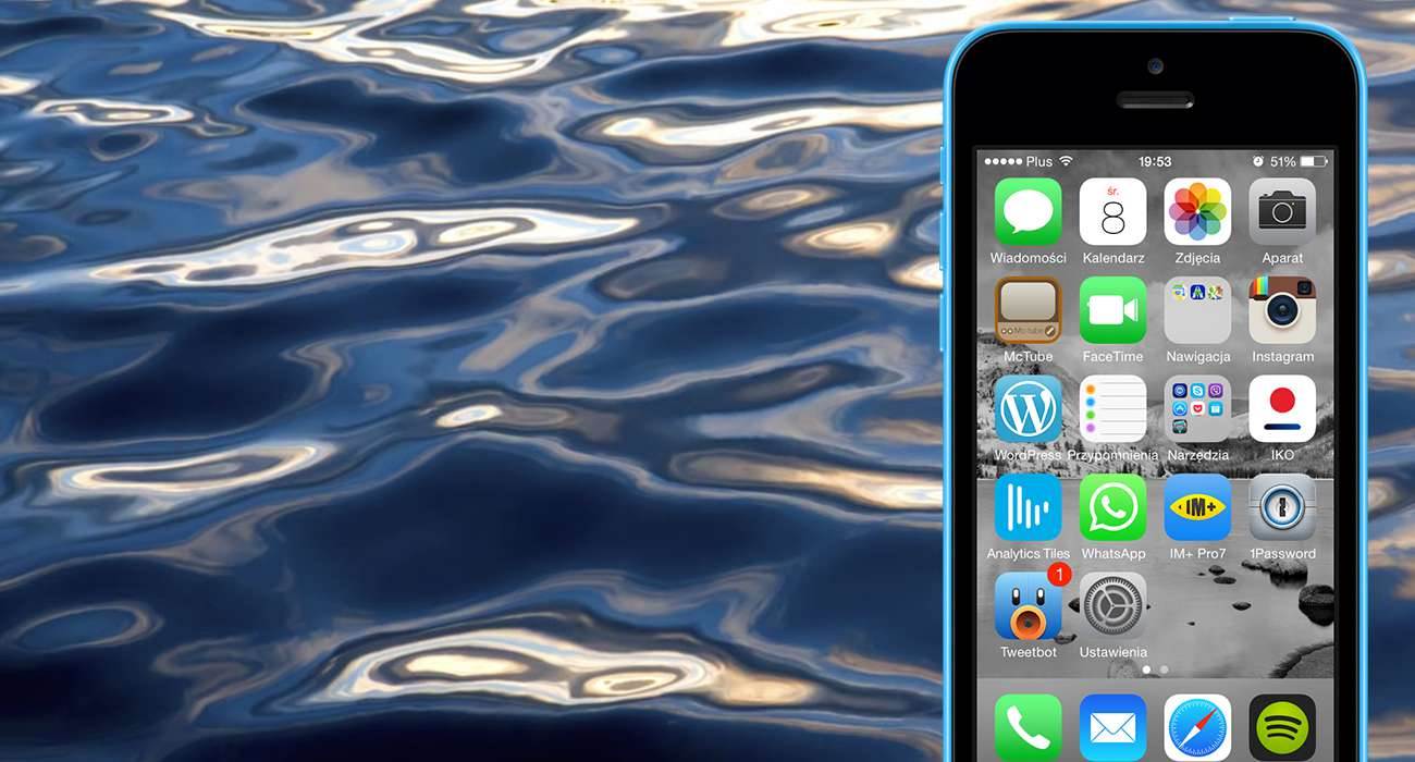 Aqua 1 - Efekt wody na ekranie iPhone